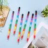 Bloques de Construcción de Costura Multisección de 12 Colores Crayón Artístico para Estudiantes Pincel de Óleo Pincel de Pintura con Palo Crayón para Graffiti Crayón de Plástico de Colores