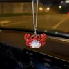 Artículo Popular Transfronterizo: Colgante para Espejo Retrovisor de Coche Cangrejo con Pedrería de Arcilla, Colgante Creativo para Coche con Temática Oceánica y Pedrería