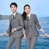Traje de primavera y verano para estudiante universitario traje ropa formal LOGO bordado ropa de trabajo para hombres y mujeres igual ropa de negocios Gerente de hotel ropa de maestro