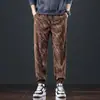 Calça Casual Masculina Nova, Tendência Outono e Inverno, Solta, Confortável, com Caimento Suave, Jogger Esportivo com Forro de Lã