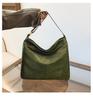 Bolsa de Ombro Estilosa Vintage Feminina Estilo Coreano Moda Bolsa Tote Texturizada Grande Capacidade Elegante para o Dia a Dia Lazer Bolsa Transversal