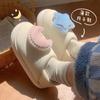 Zapatillas de Algodón para Casa de Interior Estrella Luna Todo Incluido Talón Delgado Transpirables Suela Suave Primavera Otoño Verano Suela Suave Zapatos de Confinamiento para Mujer