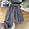Ropa para niños pantalones de niño primavera y otoño 2024 nuevos overoles para niños pantalones de pierna ancha pantalones versión gorda coreana pantalones para niños