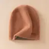 Gorro de cachemira para mujer 100% cachemira pura otoño e invierno casual versátil tejido cálido hilo jacquard gorro