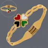 Fornecimento Exclusivo Transfronteiriço de Pulseiras Abertas Irregulares Estilo Europeu e Americano, Aço Inoxidável Galvanizado a Ouro Real 18K, Pulseiras Femininas de Luxo Leve Atacado