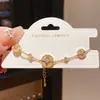 Pulseira Ajustável em Ouro Real 18K Galvanizado Zircônia Francesa Redonda Estrela Luxo Acessível Alta Qualidade Exquisita Elegante Joia de Mão