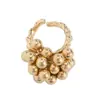 Anillo Abierto de Bola con Borla y Pliegues Irregulares Diseño de Nicho Moda Personalizada Versátil Lujo Ligero Joyería de Gama Alta