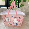 Cesta de Baño Creativa de Dibujos Animados Hello Kitty Portátil para Baño Linda Cesta de Baño para Artículos de Tocador Cesta de Almacenamiento para Corazón de Niña