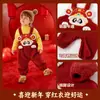 Dudujia Roupa Infantil Macacão Forrado com Fleece Infantil Suéter de Inverno para Meninos Calça Infantil de Ano Novo Roupas com Saudações Festivas de Ano Novo