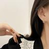 S925 agulha de prata Coreia do Sul oval diamante-embutido Pérola novo design personalizado moderno brincos de orelha de alta qualidade para mulheres
