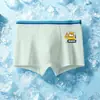 Roupa Íntima Masculina, Malha de Seda Gelo, Estilo Fino de Verão, Estampa de Desenho Animado Fofa, Cuecas Boxer Infantis Médias e Grandes, Boxers Estudantis