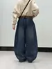 Pantalones Vaqueros de Invierno para Niñas, Cálidos, Casuales, con Retazos, Forrados de Terciopelo, para Niñas de Tallas Medias y Grandes, Pierna de Tijera Adelgazante, Pantalones Largos, Pantalones de Papá