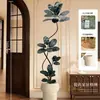 Planta Artificial Verde Black Diamond con un Toque de Lujo para Decoración de Sala de Estar, Planta de Interior Grande en Maceta, Árbol Falso y Planta Artificial