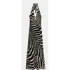 Ropa europea y americana para mujer transfronteriza, superventas de AliExpress, vestido de animal print de moda casual ajustado con cuello halter