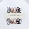 Daiyueda Unhas Usáveis Feitas à Mão Outono e Inverno Novo E065 Gato Olho Francês Xadrez Pintado à Mão Estilo Elegante Patch de Nail Art