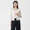 Chaqueta Miyake Calidad Mostrador Chaqueta Básica Más Vendida para Mujer Color Sólido Simple Elegante Versátil Chal Cárdigan Top