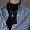 Collar de plata de doble capa para mujer, diseño de nicho simple, temperamento, estilo frío, cadena de clavícula, cadena de suéter corto de celebridades de Internet, todo a juego