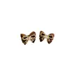 Pendientes Maillard Dorados con Estampado de Leopardo y Circonita en Forma de Lazo para Mujer, Pendientes Retro de Alta Gama, Elegantes y Exquisitos Accesorios de Oreja de Lujo Ligero