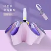 Sombrilla de Gel de Color Plegable de Tres Pliegues con Gancho Curvo de Alto Valor Protección Solar UV para Mujer Paraguas Grande Plegable para Sol y Lluvia