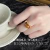 Anillo de dedo Maillard antiguo chapado en oro marrón bronceado artístico vintage anillo ajustable con apertura