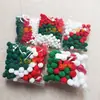 Bola de Pelusa diy pompón rojo Blanco verde tamaño bola de felpa material para árbol de Navidad bola de pelo bola de pelo de Navidad Pequeño