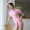 Lingerie Sexy, Uniforme Sexy Feminino, Fantasia Fofa de Enfermeira Rosa, Tentação de Renda com Cadarço de Strass, Role Play Profissional de Boate