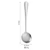 Cuchara de Acero Inoxidable Cubiertos Celebridad de Internet Mango Largo Cuchara Redonda Cuchara para Condimentos del Hogar Cuchara para Comer Hotel Restaurante Cuchara de Postre Cuchara para Sopa