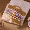 Conjunto de Pulseras Multicapa de Cuentas de Arroz y Conchas de Color Contrastante Estilo Bohemio, Pulseras Elásticas Apilables de Cuentas para Vacaciones en la Playa