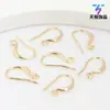 Pendientes de oro de 14 quilates con gancho para la oreja, accesorios para hacer uno mismo, pendientes de Joker sencillos coreanos, pendientes lisos, material de joyería al por mayor
