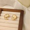 18K metal francês liso oco brincos feminino INS líquido vermelho blogger com moda Coringa brincos de liga atacado