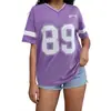Camiseta Casual de Verano Estilo Nuevo Europeo y Americano Versátil Calle Holgada con Estampado de Letras Manga Corta para Mujer