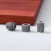 Plata de ley S925, estilo vintage, acabado envejecido, cuentas espaciadoras con patrón tejido, cuentas sueltas para hacer joyería DIY, ensartar y crear pulseras y otros accesorios de plata