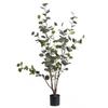 Planta Verde Simulada en Maceta Estilo Escandinavo Árbol de Eucalipto Grande Adornos de Planta Falsa Decoración de Interiores Árbol de Hoja de Dinero Bonsái