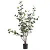 Planta Verde Artificial en Maceta Estilo Nórdico Árbol de Eucalipto Planta Artificial Grande Adorno Decoración de Interior Árbol de Hojas de Dinero Bonsái