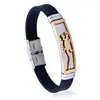Joyería de Acero Inoxidable al por Mayor Pulsera para Hombre de Acero de Titanio Estilo Coreano Moda Pulsera de Cuero Personalizada Pulsera Sencilla de Moda