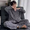 Pijama de Algodão Nuvem Infantil para Meninos, Conjunto de Duas Peças Cardigan Solto com Mangas Longas e Calças, Roupas de Casa para Meninos, Conjunto de Duas Peças para Primavera e Outono