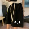 Royar Shorts Sencillos para Cachorros para Mujer Verano Nuevo Casual Versátil Retro Americano Pantalones de Cinco Puntos Pantalones de Pierna Ancha
