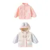 Jaqueta Infantil Feminina Gatinho com Laço Acolchoada de Algodão Três em Um 2026 Inverno Nova Jaqueta Estilosa Roupa Infantil