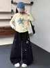 Conjunto de Ropa de Otoño para Niñas 2026 Nuevo Camiseta Básica de Manga Larga de Primavera y Otoño para Niñas, Pantalones de Guadaña Holgados para Niñas Mayores