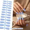 Europeu e Americano Popular Transfronteiriço Fosco Sólido Cor Gelo-Transparente Alto Padrão Trapezoidal Nail Art Unhas Usáveis Pontas de Unhas Postiças Acessórios
