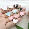 Acessórios para Joias DIY Coração Esmaltado Dupla Face Letra Inglesa 26 Pingentes de Liga para Colar Brincos Pulseira Charms