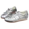 2026 Nuevo Estilo Plata Ballet Derbin Zapatos Mujer Doble Velcro Moño Casual Planos Mary Jane Zapatos Suela Suave