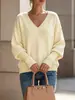 Suéter de tricô feminino best-seller transfronteiriço para outono e inverno com gola alta parcial, padrão espinha de peixe, cores contrastantes, design jacquard, caimento solto e ombros caídos