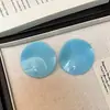 Pendientes Redondos de Acrílico Aguja de Plata Dopamina, Exagerados, Dulces, Simples, Modernos, Versátiles Pendientes de Tachuela para Fiesta, Geométricos