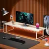 Prateleira de Armazenamento para Mesa, Suporte para Monitor de Computador, Organizador de Teclado, Suporte para Laptop