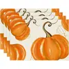 Amazon Halloween Acción de Gracias Manteles Individuales Calabaza Hoja de Arce Manteles Individuales Pavo Otoño Decoración de Mesa Manteles Individuales Resistentes al Calor