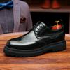 Zapatos Brogue de Estilo Británico Tallados para Hombre, Cuero Genuino, Modelo Nuevo 2026, Zapatos Casuales de Cuero Brillante con Suela Gruesa para Aumentar la Altura, Zapatos Formales de Negocios para Hombre