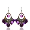 Pendientes Retro Étnicos Redondos Calados Pendientes Bohemios Elegantes Pendientes de Moda de Nicho Pendientes de Lujo Accesibles para Mujer