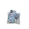 Soporte Harada Osamu de fondo azul apto para iPhone 18 Pro Max con cadena para colgar, funda de teléfono Apple 17, soporte 15, 16 acabado mate
