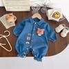 Mameluco de mezclilla para bebé 0-2 años Primavera y Otoño Ropa infantil de Corea del Sur Bebé Ropa de dibujos animados súper linda Bebé Ropa de otoño